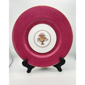 Spode Elegant Pink Dinner Plate with Floral Centerpiece